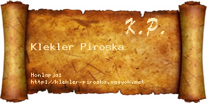 Klekler Piroska névjegykártya