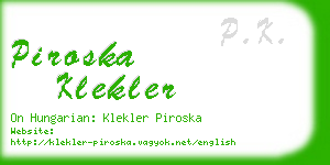 piroska klekler business card